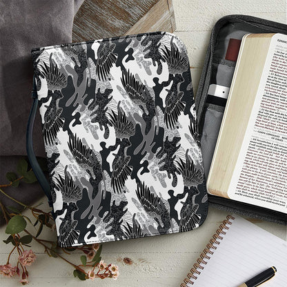 Camouflage Dazzle Wings Pattern Print Leather Bible Cover
