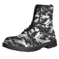 Camouflage Dazzle Wings Pattern Print Lace-Up Boots