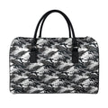 Camouflage Dazzle Wings Pattern Print Leather Duffel Bag