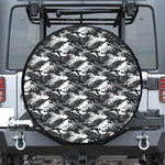 Camouflage Dazzle Wings Pattern Print Leather Spare Tire Cover