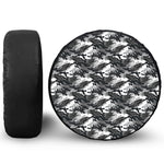 Camouflage Dazzle Wings Pattern Print Leather Spare Tire Cover