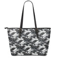 Camouflage Dazzle Wings Pattern Print Leather Tote Bag With Zipper