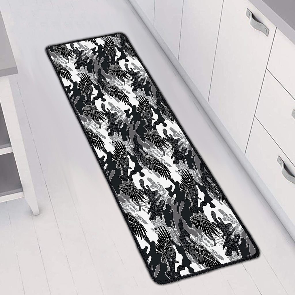 Camouflage Dazzle Wings Pattern Print Long Kitchen Mat