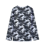 Camouflage Dazzle Wings Pattern Print Long Sleeve Short Coat