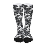 Camouflage Dazzle Wings Pattern Print Long Socks