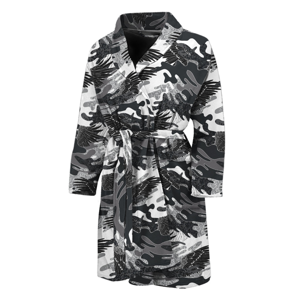 Camouflage Dazzle Wings Pattern Print Men's Bathrobe