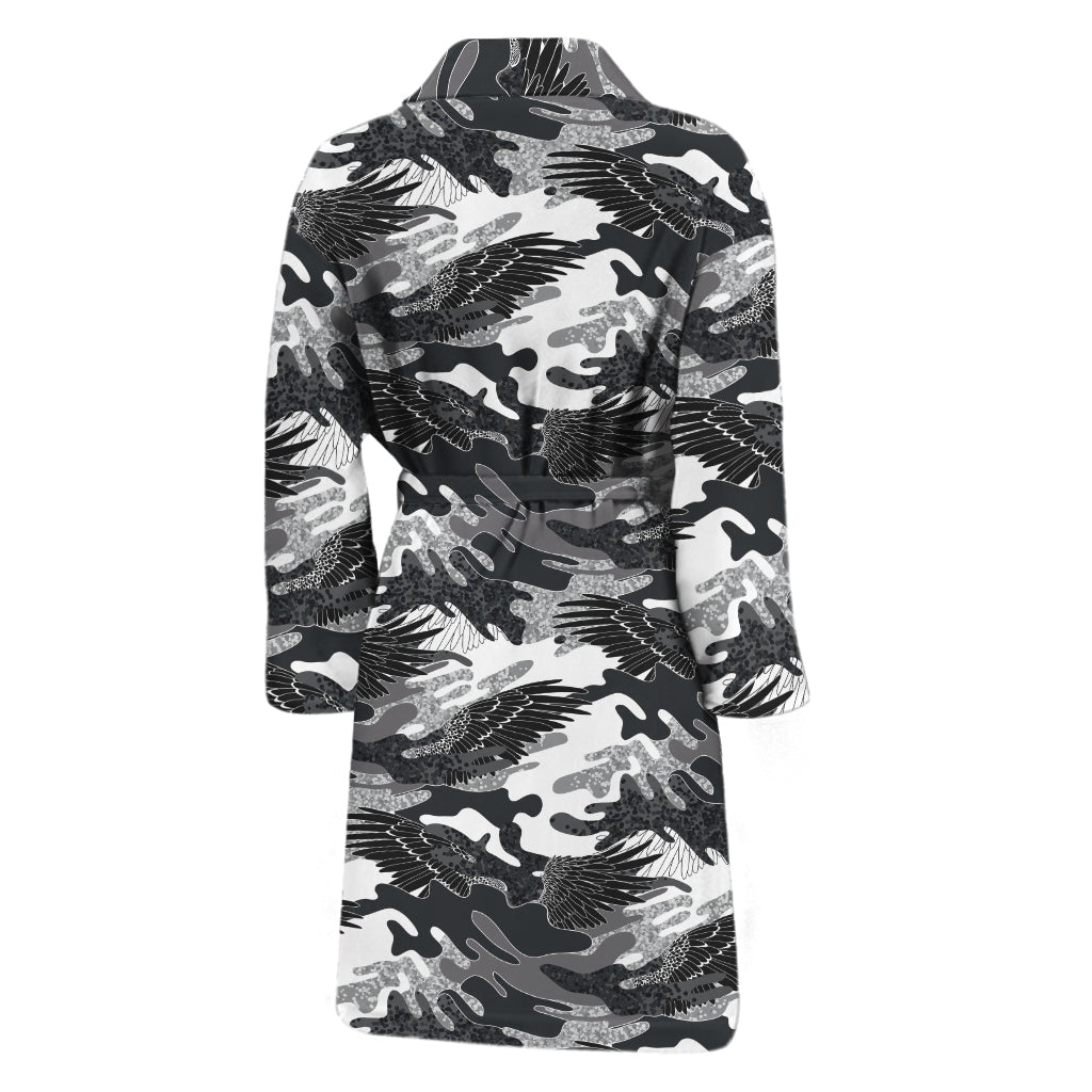 Camouflage Dazzle Wings Pattern Print Men's Bathrobe