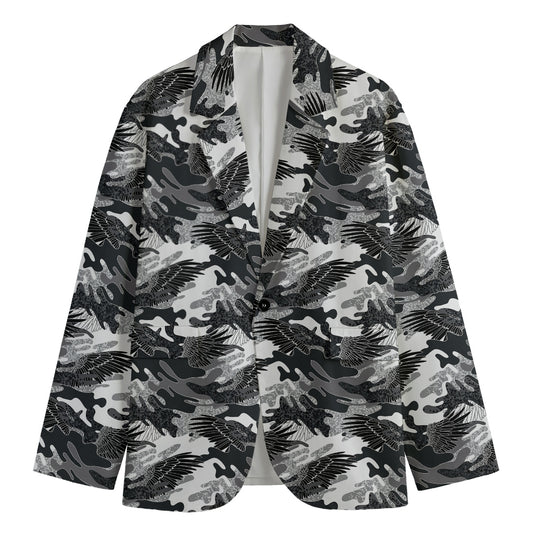 Camouflage Dazzle Wings Pattern Print Men's Blazer