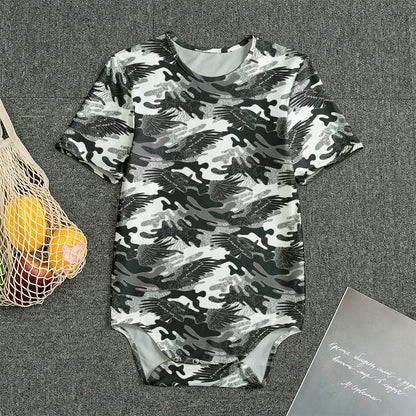 Camouflage Dazzle Wings Pattern Print Men's Bodysuit
