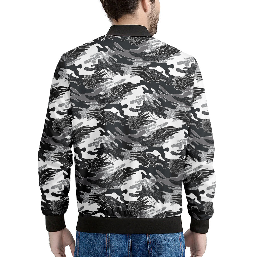 Camouflage Dazzle Wings Pattern Print Men's Bomber Jacket