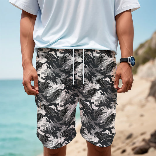 Camouflage Dazzle Wings Pattern Print Men's Cargo Shorts