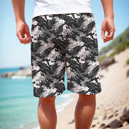 Camouflage Dazzle Wings Pattern Print Men's Cargo Shorts