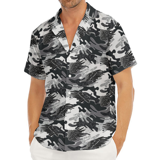 Camouflage Dazzle Wings Pattern Print Men's Deep V-Neck Shirt