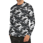 Camouflage Dazzle Wings Pattern Print Men's Long Sleeve Rash Guard