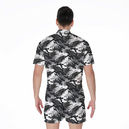 Camouflage Dazzle Wings Pattern Print Men's Rompers