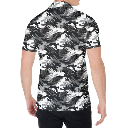 Camouflage Dazzle Wings Pattern Print Men's Shirt