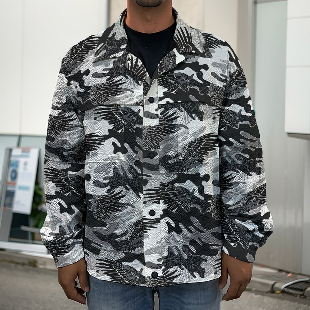 Camouflage Dazzle Wings Pattern Print Men's Shirt Jacket