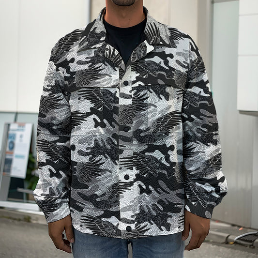 Camouflage Dazzle Wings Pattern Print Men's Shirt Jacket