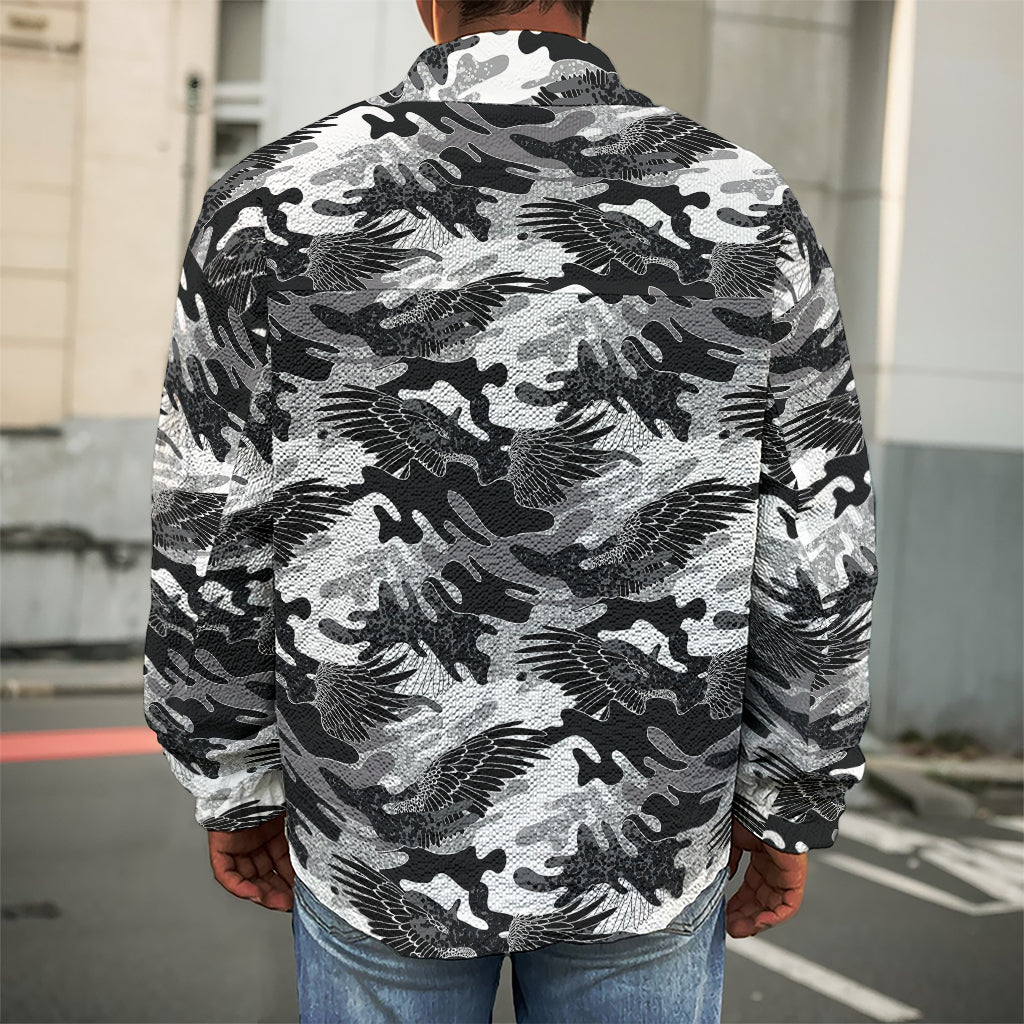 Camouflage Dazzle Wings Pattern Print Men's Shirt Jacket