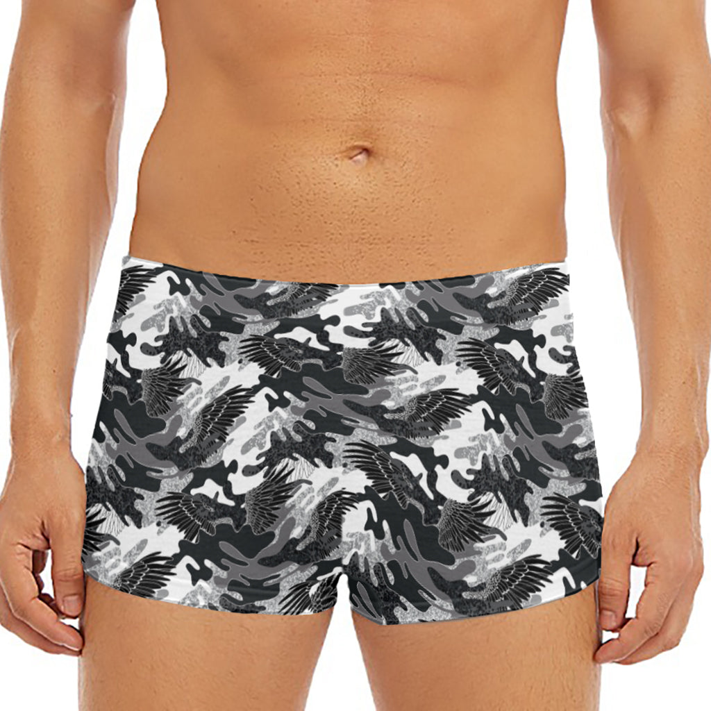 Camouflage Dazzle Wings Pattern Print Men's Short Boxer Briefs