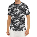 Camouflage Dazzle Wings Pattern Print Men's Short Sleeve Rash Guard