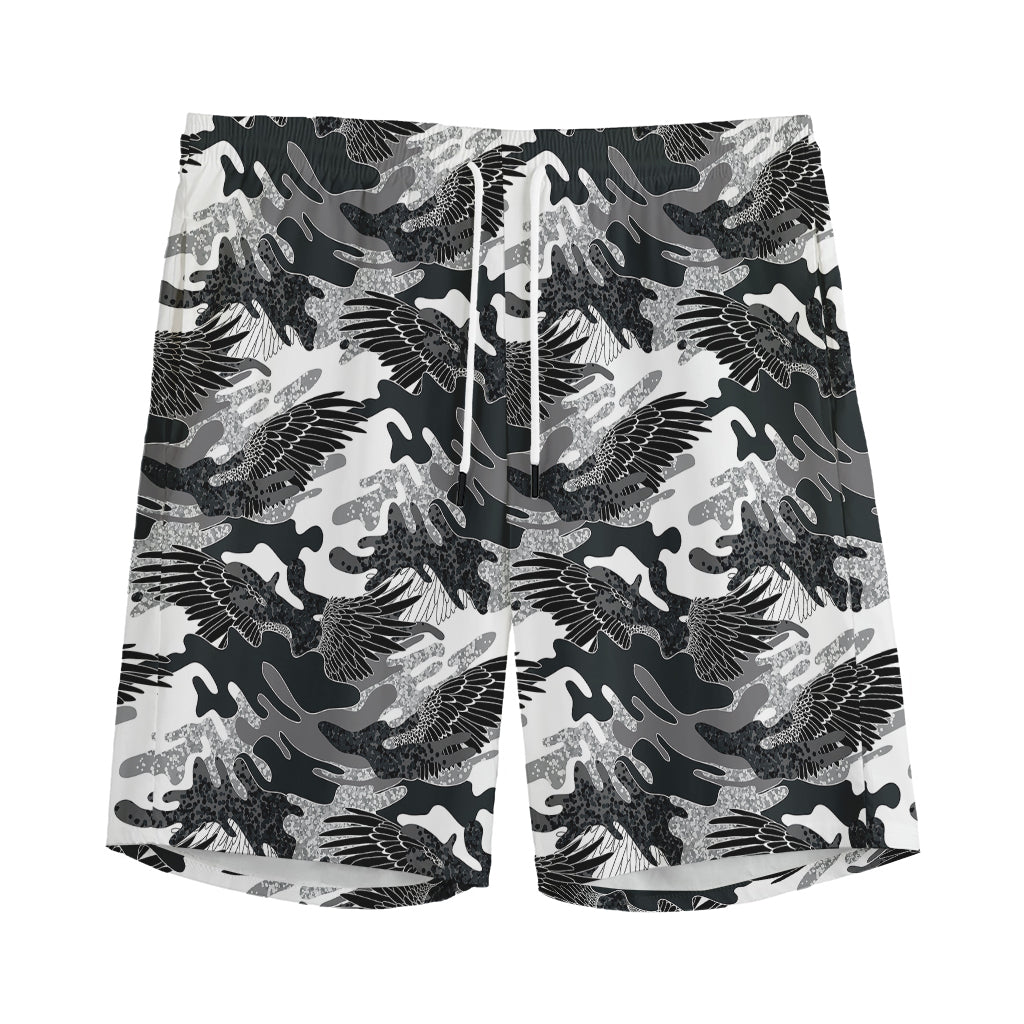 Camouflage Dazzle Wings Pattern Print Men's Sports Shorts