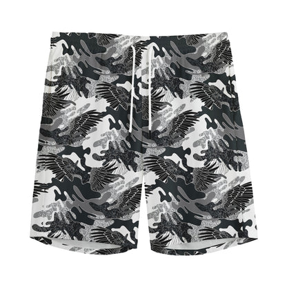 Camouflage Dazzle Wings Pattern Print Men's Sports Shorts