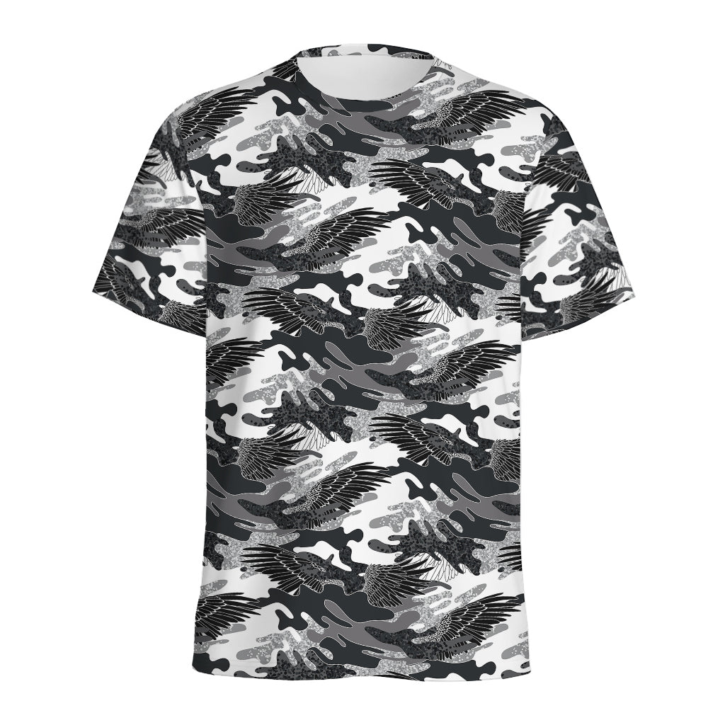 Camouflage Dazzle Wings Pattern Print Men's Sports T-Shirt
