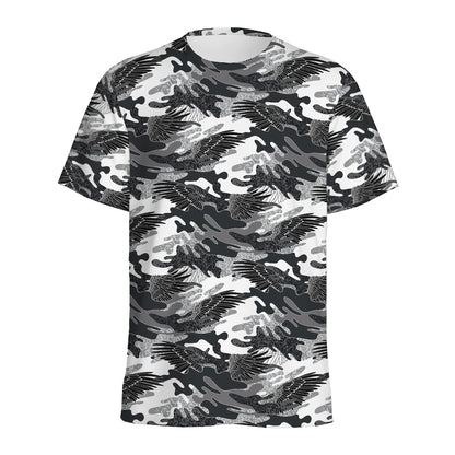 Camouflage Dazzle Wings Pattern Print Men's Sports T-Shirt