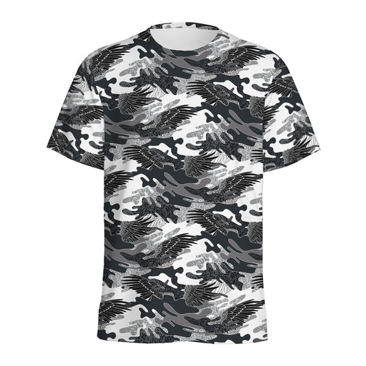 Camouflage Dazzle Wings Pattern Print Men's Sports T-Shirt