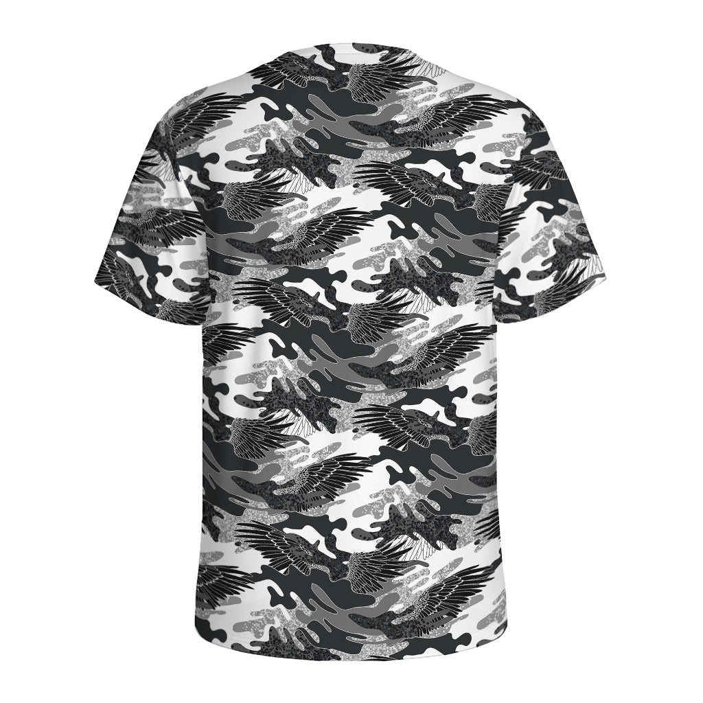Camouflage Dazzle Wings Pattern Print Men's Sports T-Shirt