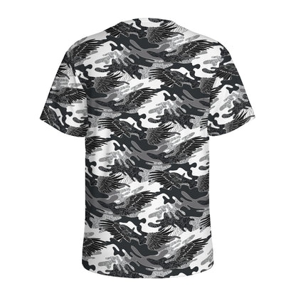 Camouflage Dazzle Wings Pattern Print Men's Sports T-Shirt
