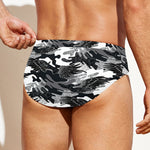 Camouflage Dazzle Wings Pattern Print Men's Swim Briefs