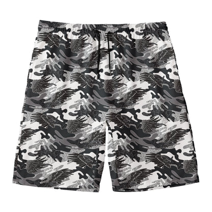 Camouflage Dazzle Wings Pattern Print Men's Swim Trunks