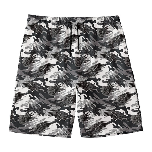 Camouflage Dazzle Wings Pattern Print Men's Swim Trunks