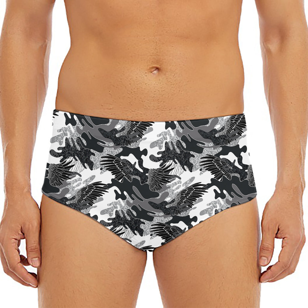 Camouflage Dazzle Wings Pattern Print Men's Triangle Swim Briefs