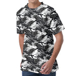 Camouflage Dazzle Wings Pattern Print Men's Velvet T-Shirt