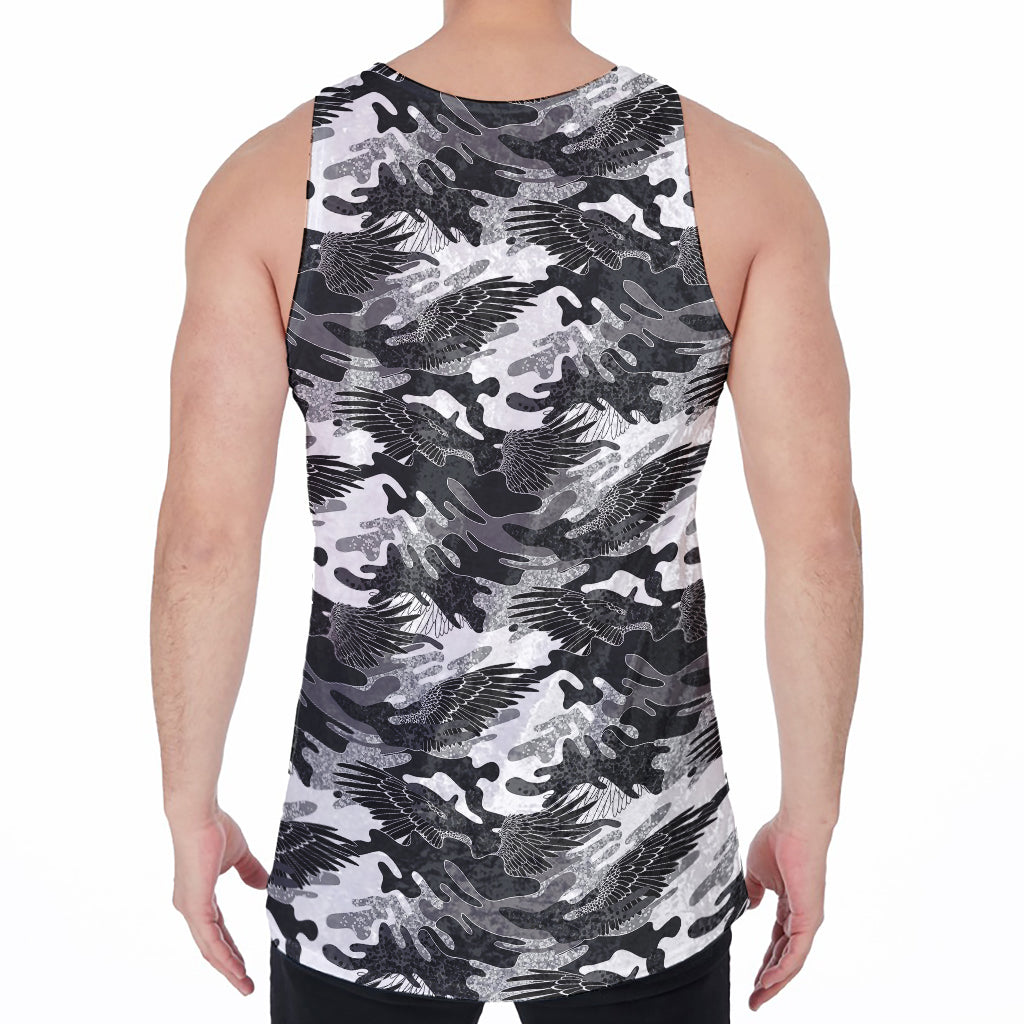 Camouflage Dazzle Wings Pattern Print Men's Velvet Tank Top