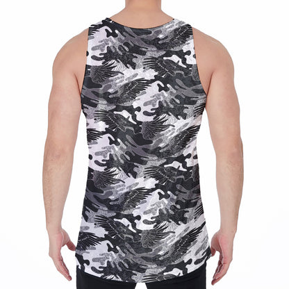 Camouflage Dazzle Wings Pattern Print Men's Velvet Tank Top