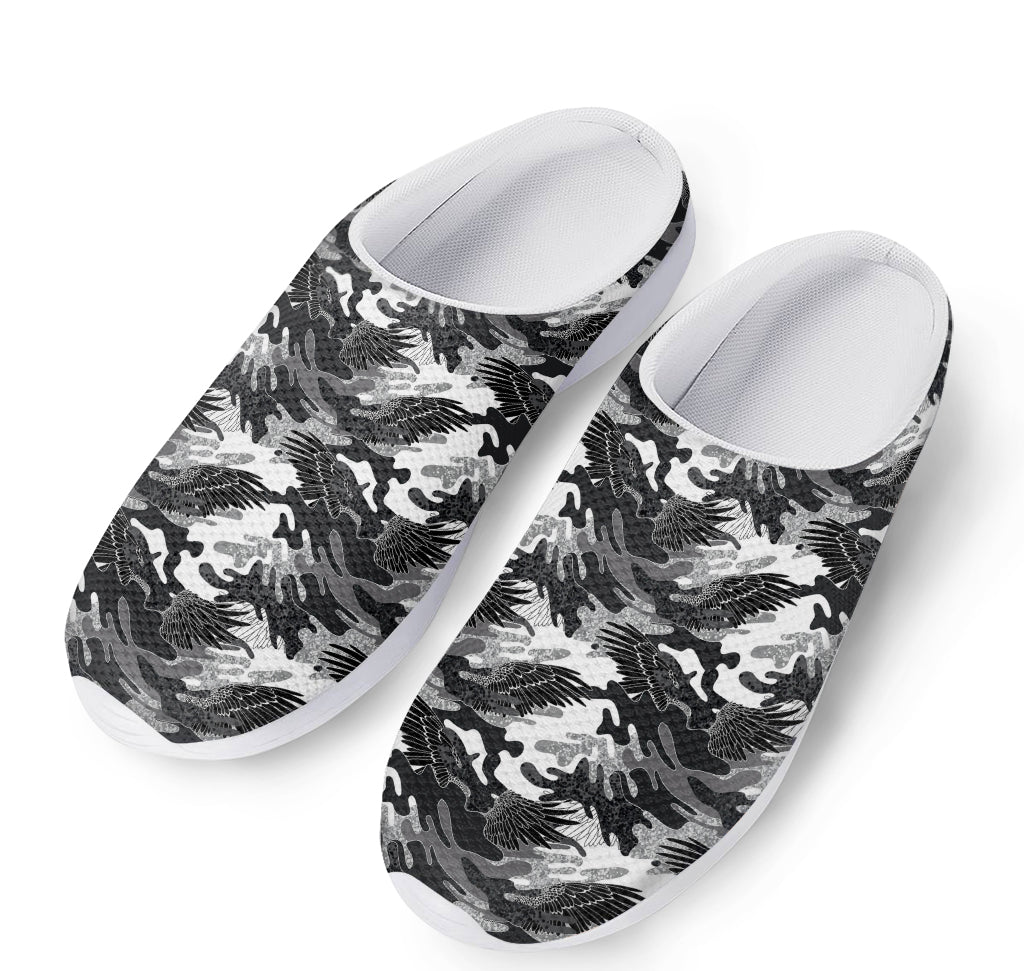 Camouflage Dazzle Wings Pattern Print Mesh Casual Shoes