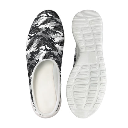 Camouflage Dazzle Wings Pattern Print Mesh Casual Shoes