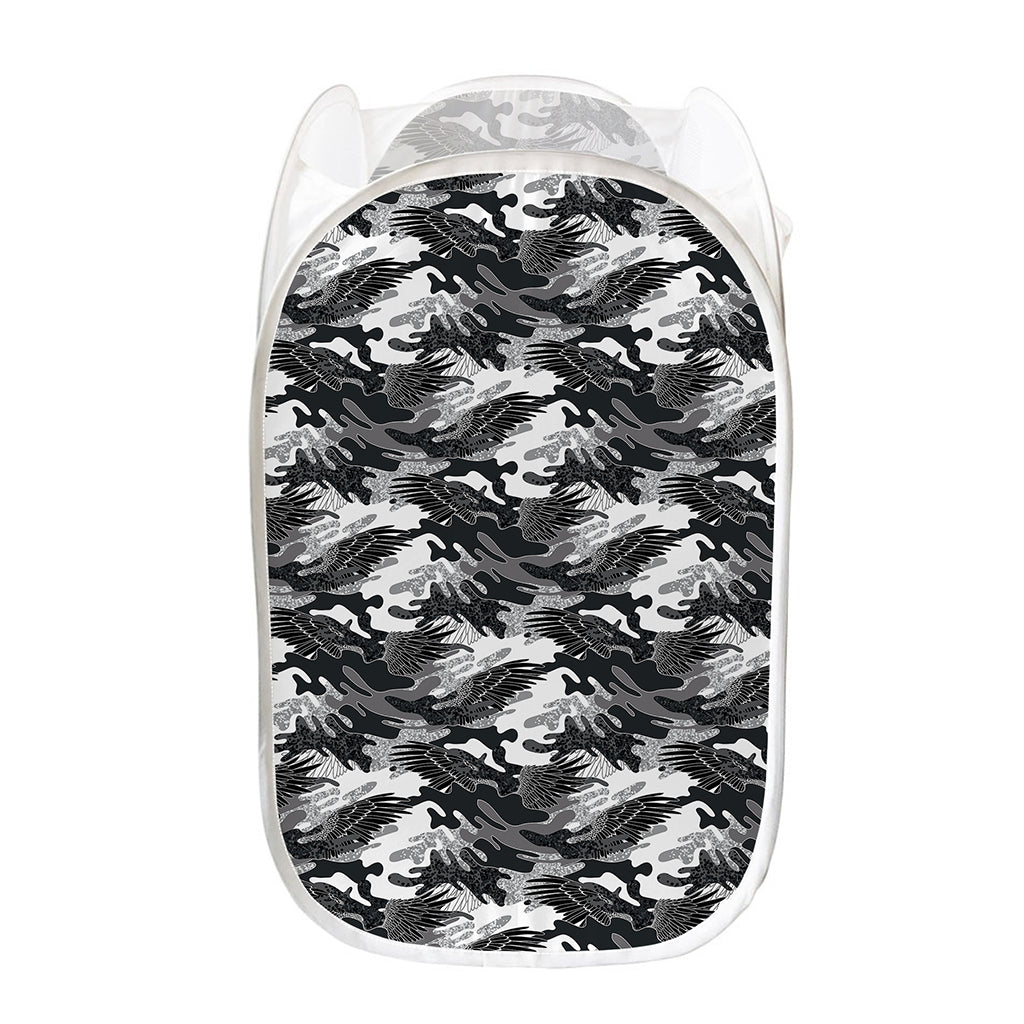 Camouflage Dazzle Wings Pattern Print Mesh Laundry Hamper