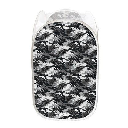 Camouflage Dazzle Wings Pattern Print Mesh Laundry Hamper
