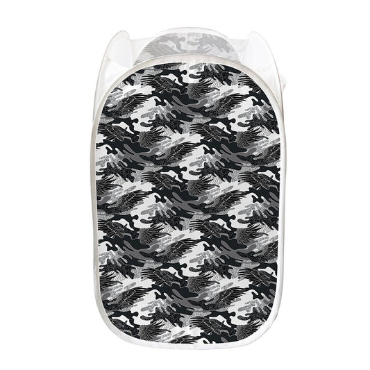 Camouflage Dazzle Wings Pattern Print Mesh Laundry Hamper