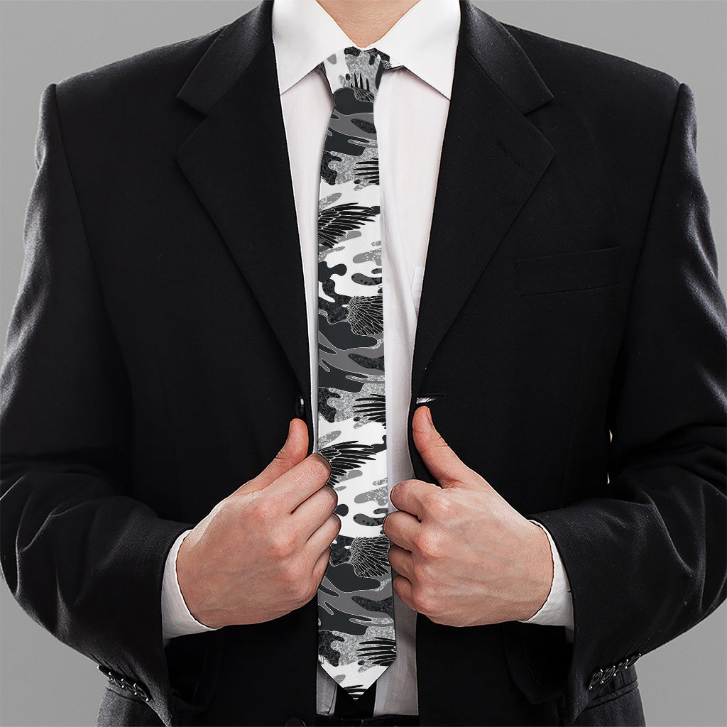 Camouflage Dazzle Wings Pattern Print Necktie
