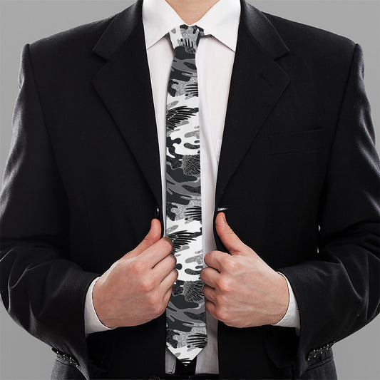 Camouflage Dazzle Wings Pattern Print Necktie