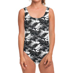 Camouflage Dazzle Wings Pattern Print One Piece Swimsuit