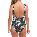 Camouflage Dazzle Wings Pattern Print One Piece Swimsuit