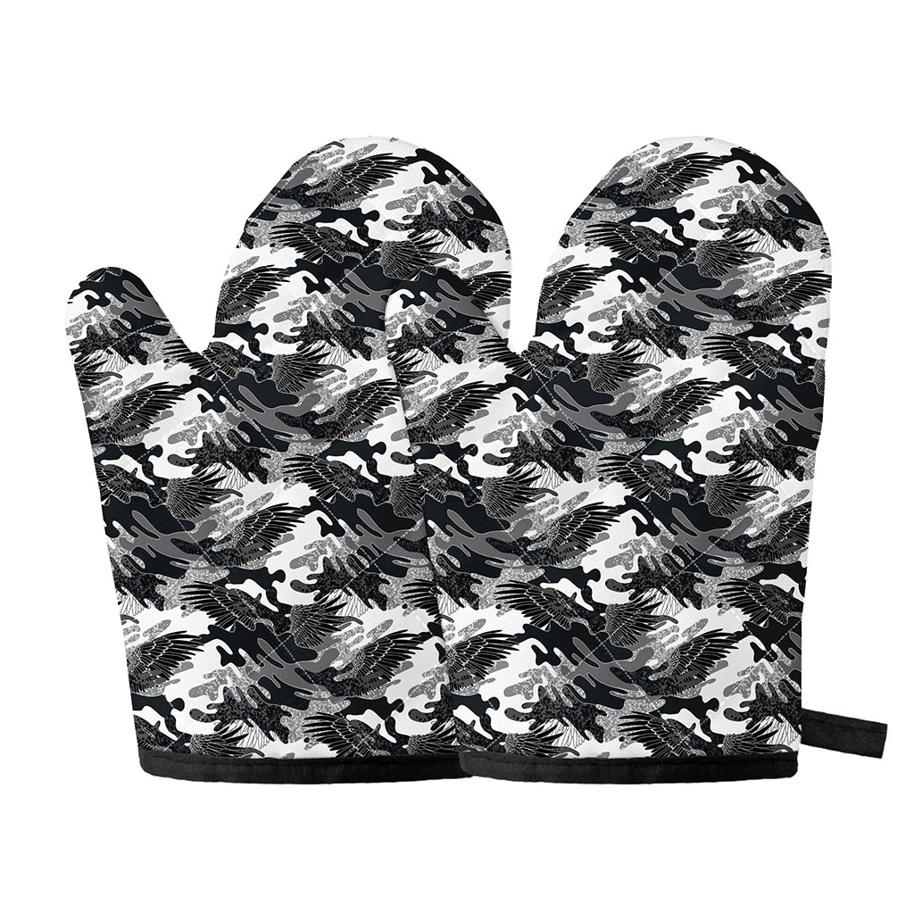 Camouflage Dazzle Wings Pattern Print Oven Mitts