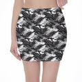 Camouflage Dazzle Wings Pattern Print Pencil Mini Skirt